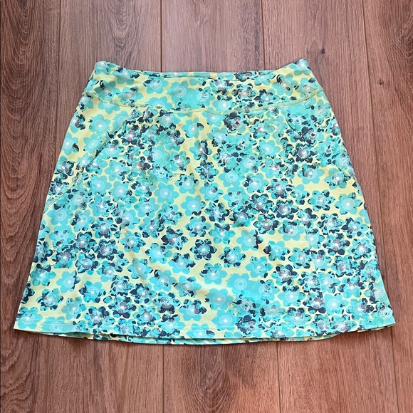 Title nine Dresses & Skirts - Title Nine Floral A-Line Skirt in Aqua and Yellow